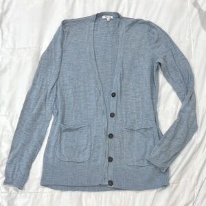 Madewell Baby Blue/Slate Grey Women’s Lightweight Long Button Up Cardigan (M)